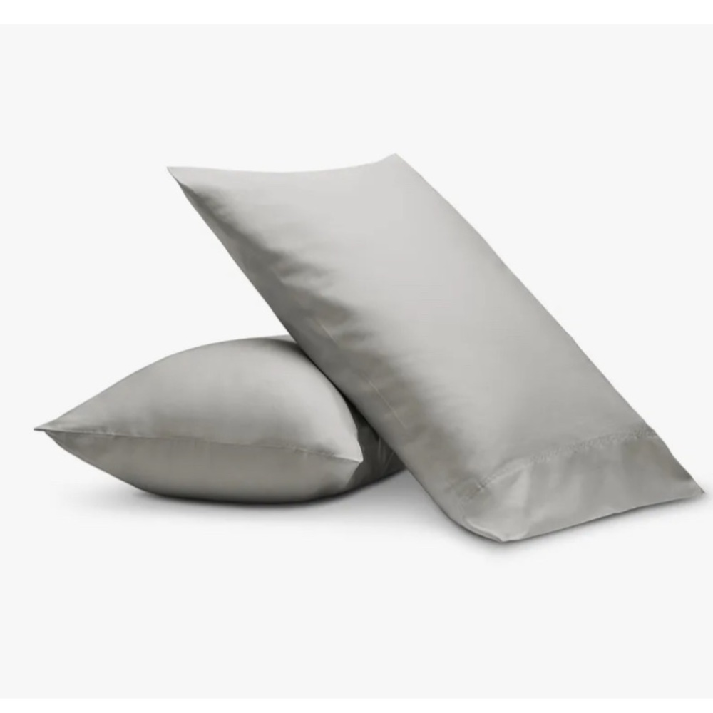 Rest & Renew Cotton Sateen Gray 300 Thread Set Of 2 Pillowcases
